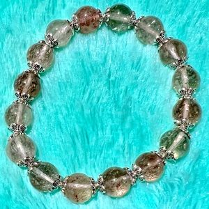 NATURAL RUTILE CRYSTAL 8MM BEADS STRETCHABLE BRACELET